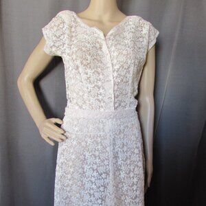 SALE Lovely 1950 Era Dress Whisper of Pink Lace